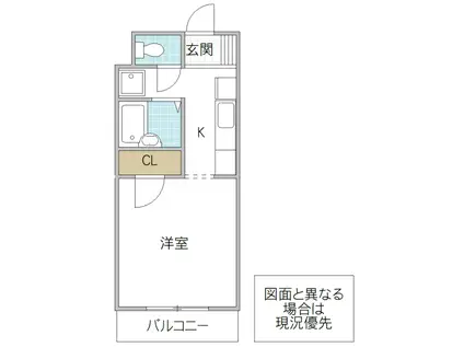 グレイスコート(1K/1階)の間取り写真