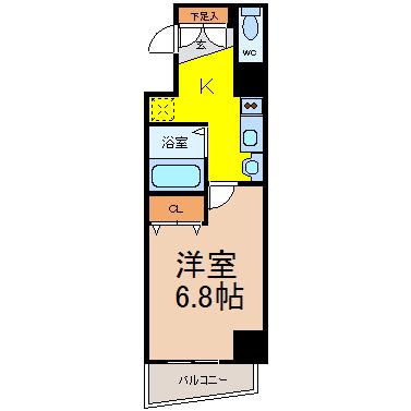プレサンス覚王山D-STYLEII(1K/4階)の間取り写真