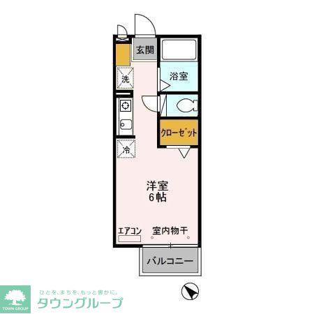 ベルデュール(ワンルーム/2階)の間取り写真
