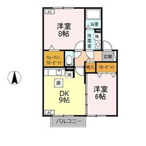 セジュールAMANOII(2DK/1階)の間取り写真