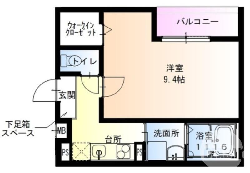 フジパレス西湊III番館(1K/1階)の間取り写真