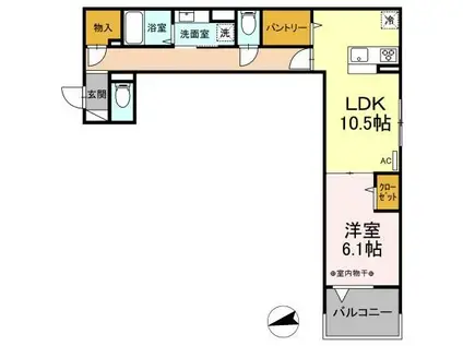 セレスティア東葛西(1LDK/2階)の間取り写真