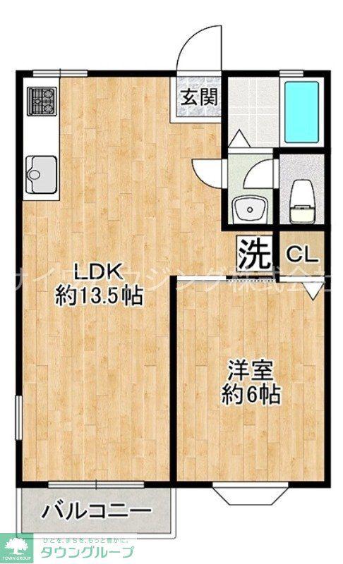ピュアハウス(1LDK/1階)の間取り写真