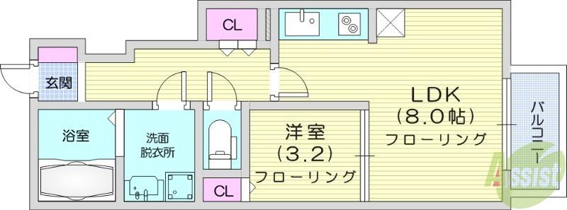SELENEⅡ(1LDK/1階)の間取り写真