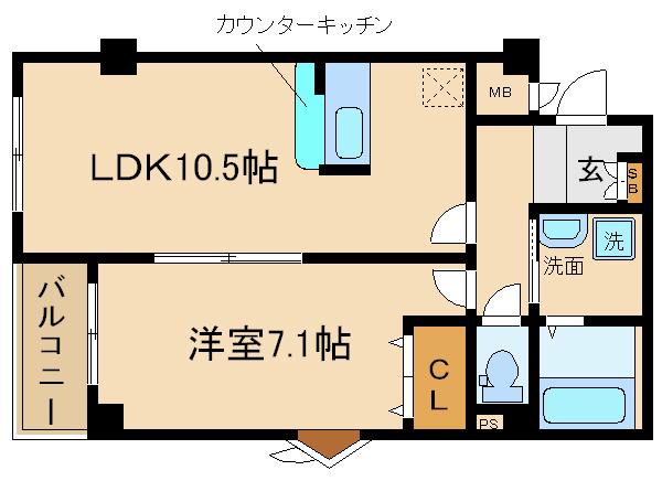 HARMONY MIBU(1LDK/2階)の間取り写真