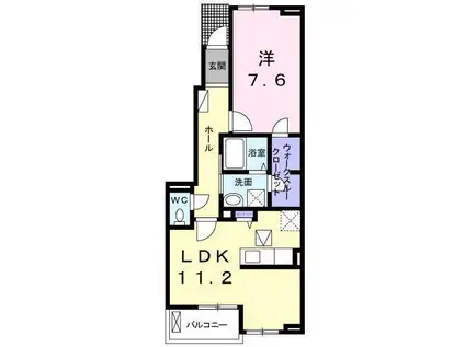 スミール・モーテ(1LDK/1階)の間取り写真