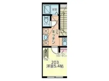 バーミープレイス浜田山(1K/2階)の間取り写真