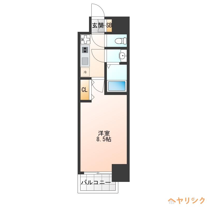 プレサンス大曽根駅前ファースト(1K/2階)の間取り写真
