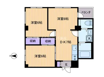 第2常栄マンション(3DK/2階)の間取り写真