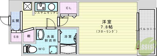 GROOVE御幣島アベニュー(1K/5階)の間取り写真