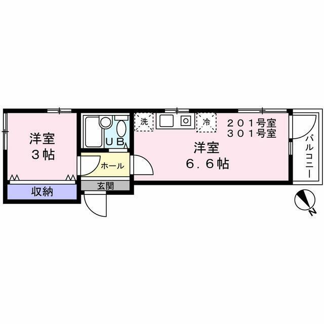 ルミナーレ新小岩(1DK/3階)の間取り写真
