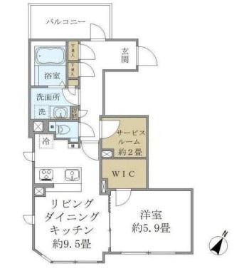COMPOSITE高輪(1SLDK/4階)の間取り写真