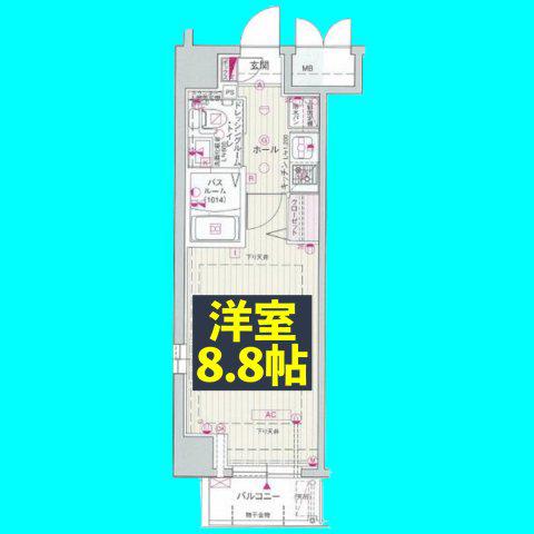 エステムプラザ名古屋・栄プレミアム(1K/11階)の間取り写真