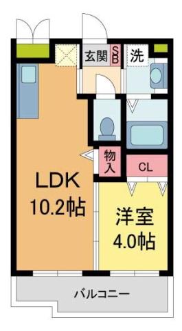 GRANDJETE売布(1LDK/1階)の間取り写真