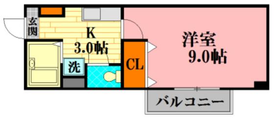 落合第3ビル(1K/3階)の間取り写真