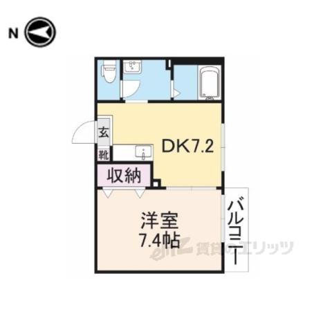 ロイヤルコート宮田(1DK/2階)の間取り写真