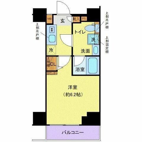 クレヴィスタ綾瀬(1K/6階)の間取り写真