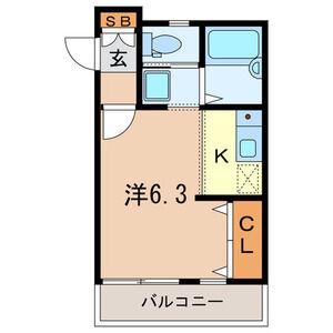 JR京浜東北線 西川口駅 徒歩10分 2階建 築24年(ワンルーム/2階)の間取り写真
