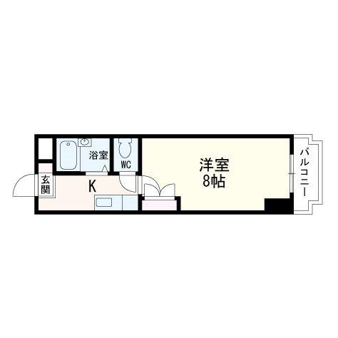 アイショウプラザ旭ヶ丘V(1K/3階)の間取り写真