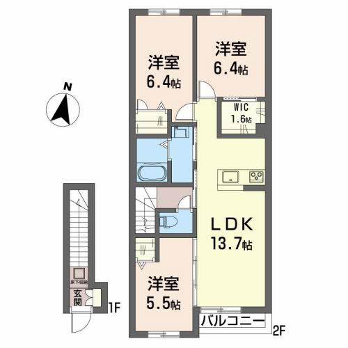 シャーメゾンさくら奏(3LDK/2階)の間取り写真