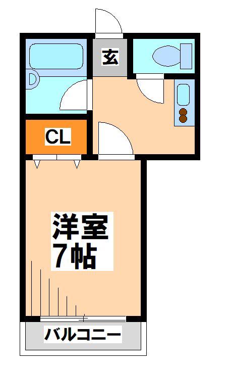 ウエストヴィレッジ14 電気通信大学受験生事前予約可能物件(1K/2階)の間取り写真