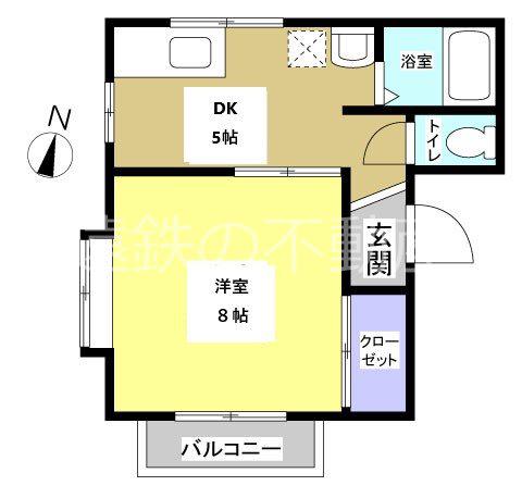 ハーバーシティハウス(1DK/2階)の間取り写真