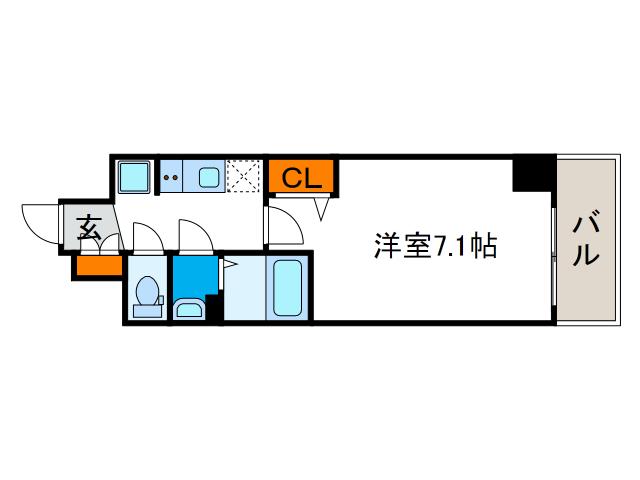プレサンスOSAKADOMECITYクロスティ(1K/6階)の間取り写真