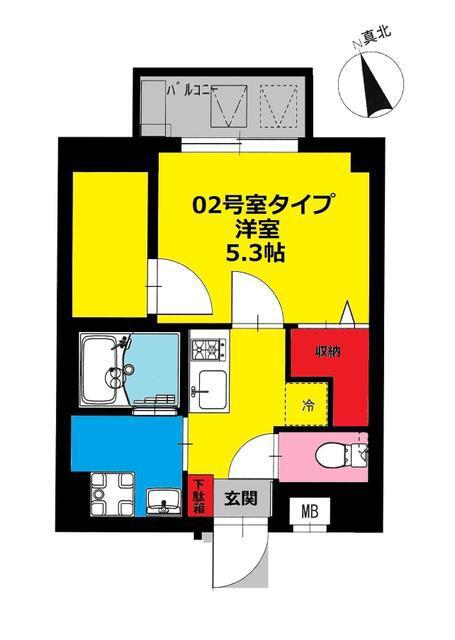 BCASA FORZA 南砂(1SK/4階)の間取り写真
