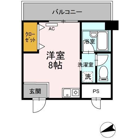 グレイスハイツ今浦(ワンルーム/4階)の間取り写真