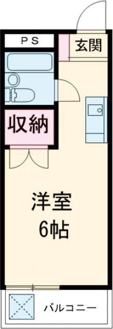 BCASA福生IIRE-BORN(ワンルーム/2階)の間取り写真