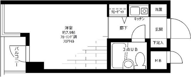 アクシルコート新大橋(ワンルーム/6階)の間取り写真