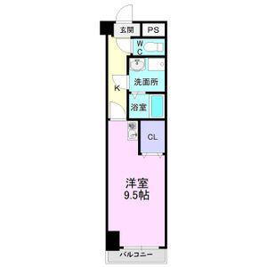 REVEUR十一屋(1K/4階)の間取り写真