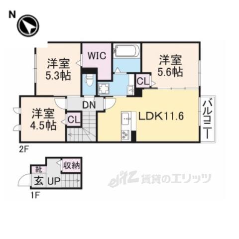 サザンクロス1番館(3LDK/2階)の間取り写真