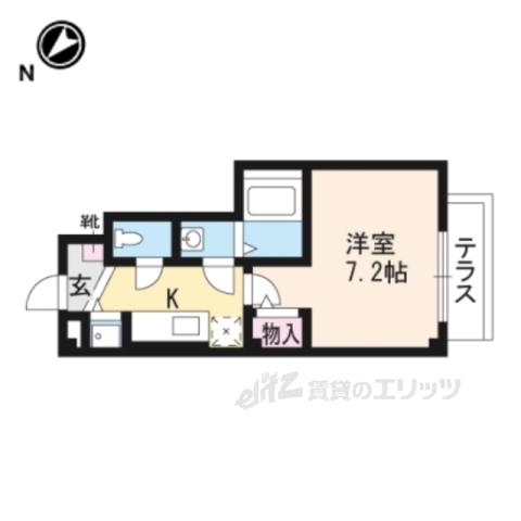 シダーコンフォール弐番館(1K/1階)の間取り写真