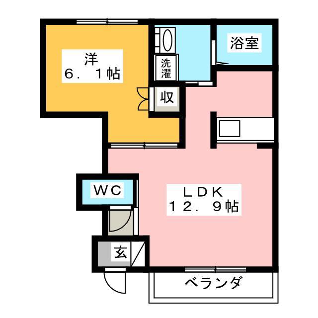 サンローズ香貫(1LDK/1階)の間取り写真