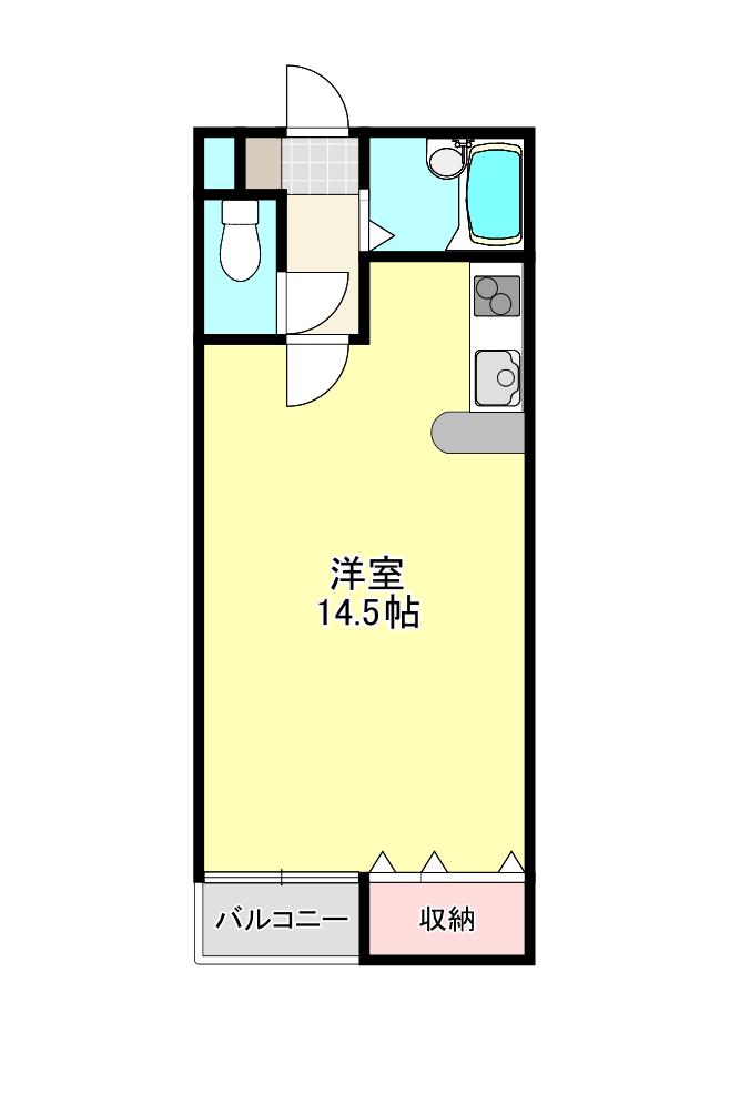 セイラBOX飯塚II(ワンルーム/2階)の間取り写真