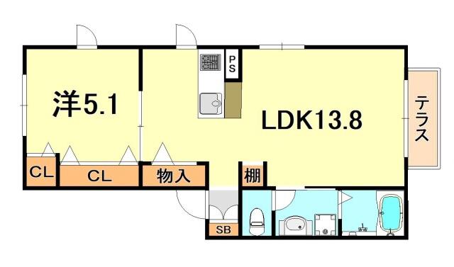 フェアリーコート(1LDK/1階)の間取り写真