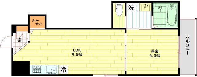 ジオグラン(1LDK/3階)の間取り写真