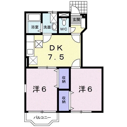 グリーンパレス VI(2DK/1階)の間取り写真