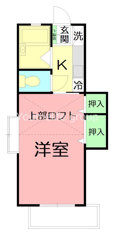 ファインブルーム(1K/2階)の間取り写真