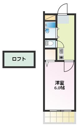 エッグハウス(1K/1階)の間取り写真