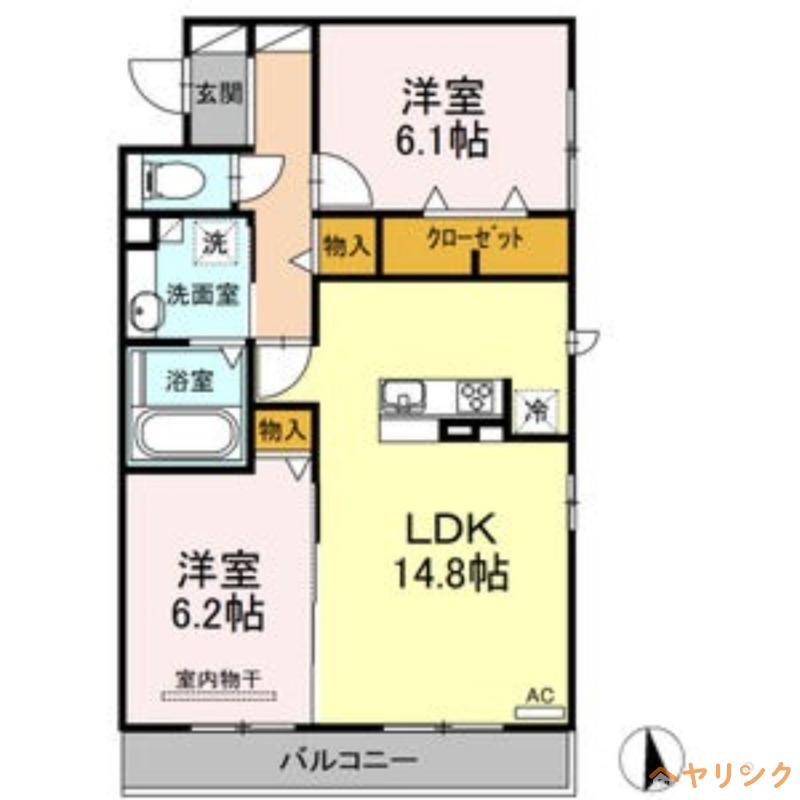 メゾン アネスト(2LDK/3階)の間取り写真