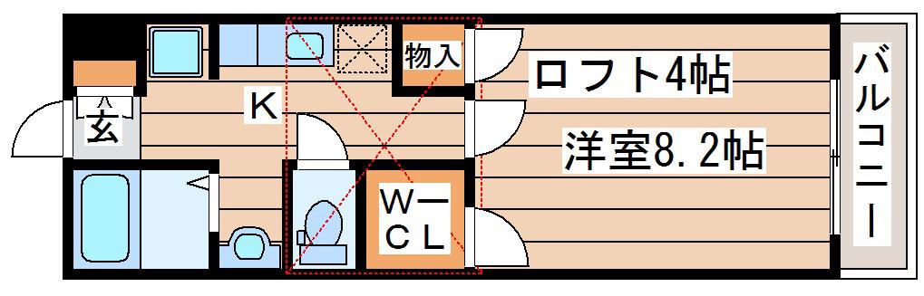 グランデール・ファースト(1K/2階)の間取り写真