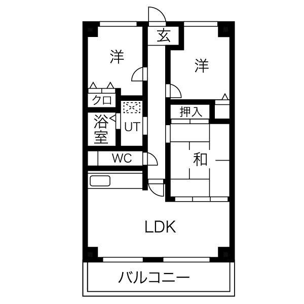 ファミール(3LDK/1階)の間取り写真
