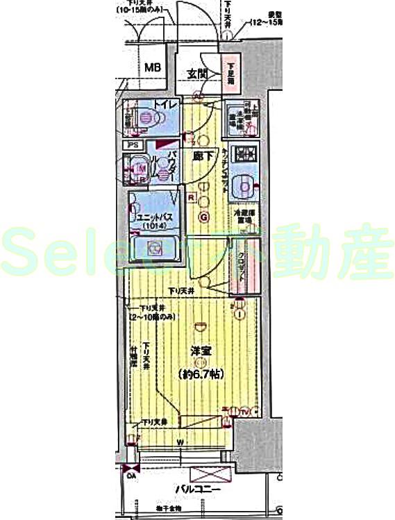 プレサンス千種アイル(1K/15階)の間取り写真