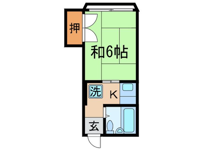 DAKOTA HOUSE(1K/1階)の間取り写真