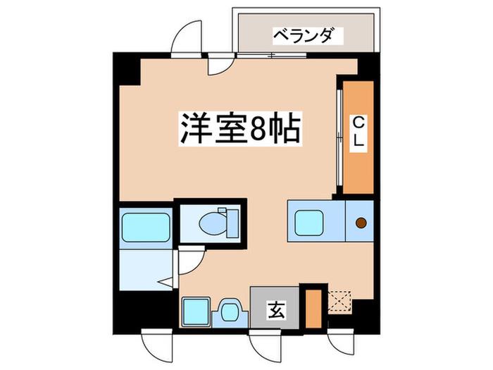 アールレジデンス(ワンルーム/9階)の間取り写真