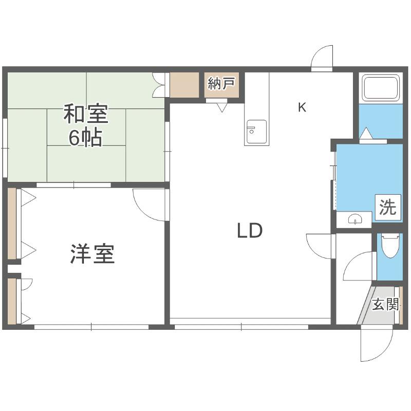 メゾン寿(2LDK/1階)の間取り写真