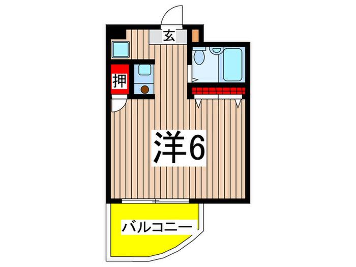 グラン向ヶ丘遊園(ワンルーム/2階)の間取り写真