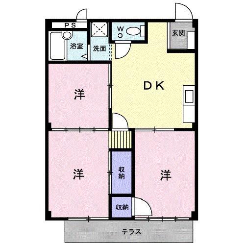 和希チヨダ(3DK/1階)の間取り写真